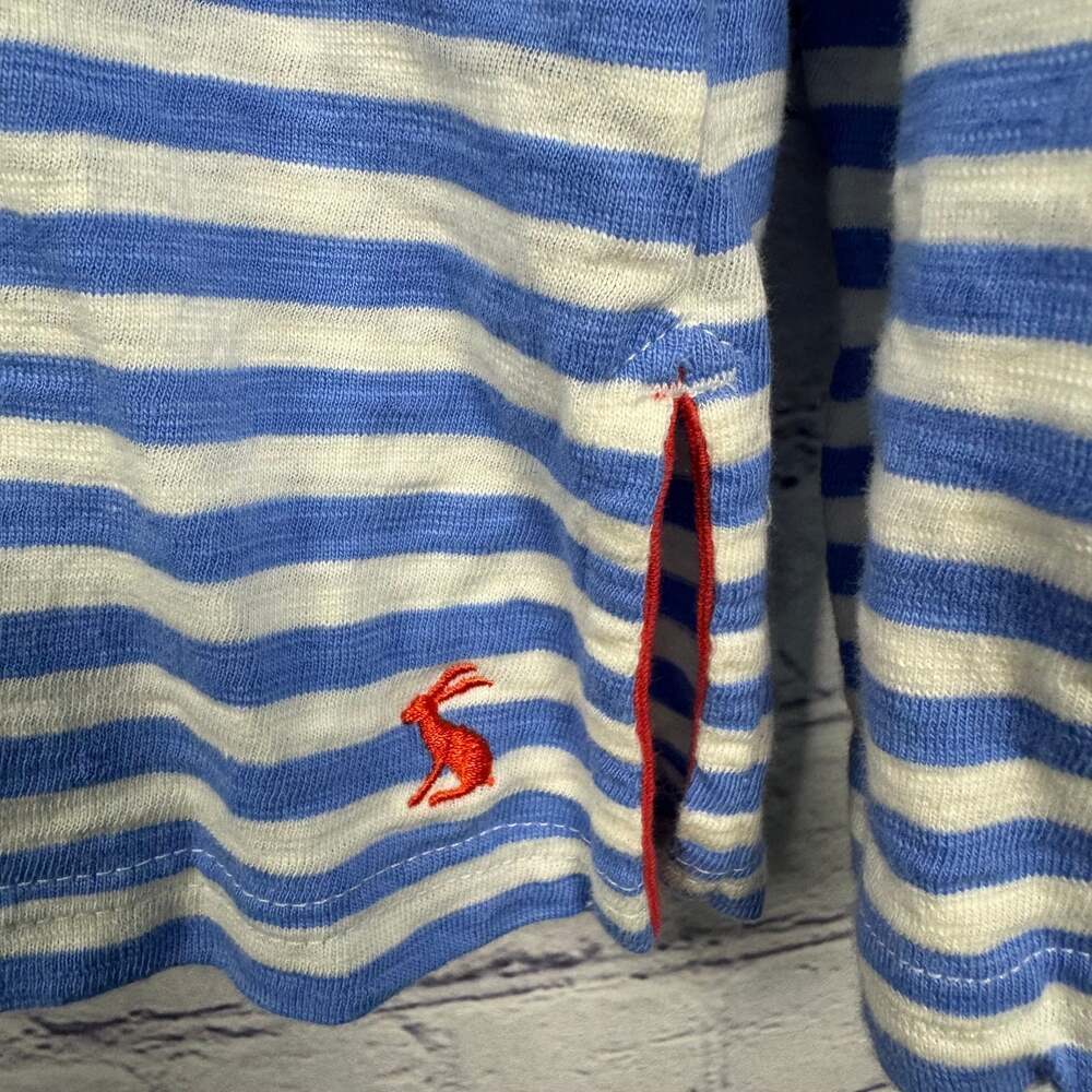 JOULES Harri Top Light Blue & White Striped V-Neck Women's Size Medium - Picture 4 of 7
